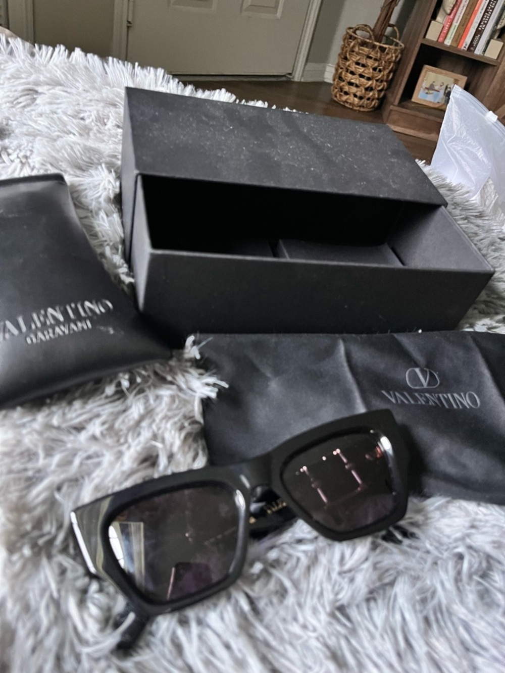 Valentino Navy and White Striped Bow Dog Dress